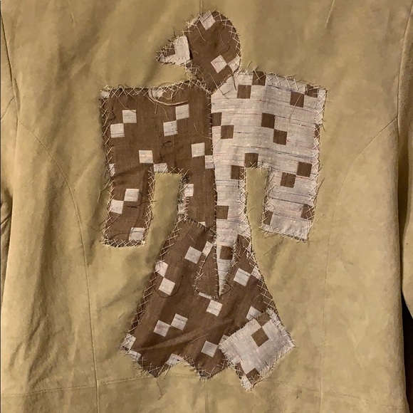 Leather Jacket with Vintage Native Thunderbird - Picture 3 of 5